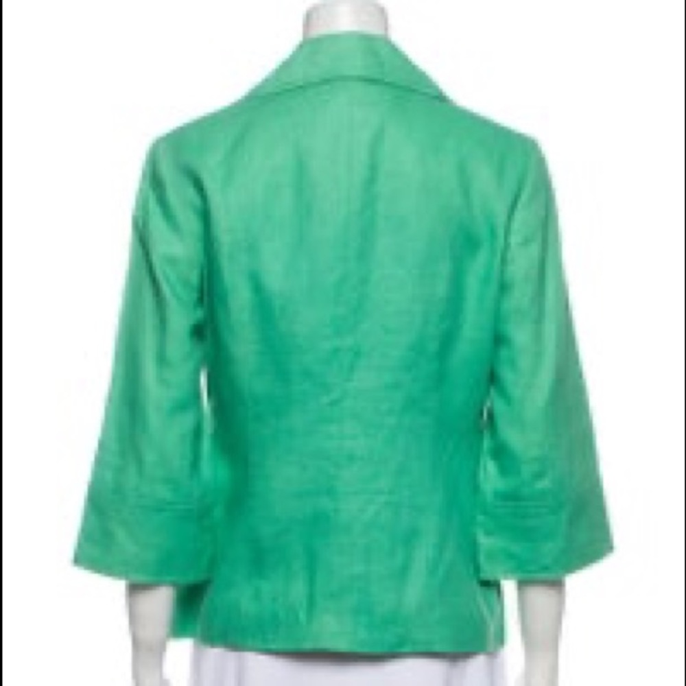 Lafayette 148 Green 100% Linen Blazer size 8 - Picture 3 of 12